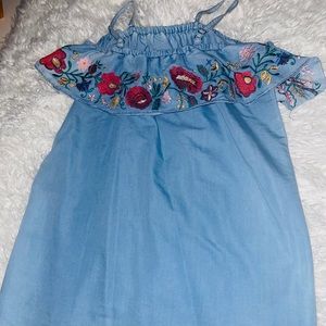 Denim off the shoulder dress